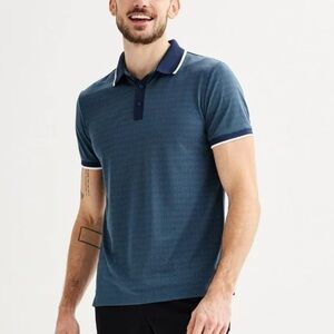 NWT FLX Men’s Tipped Commuter Polo in Dark Sapphire